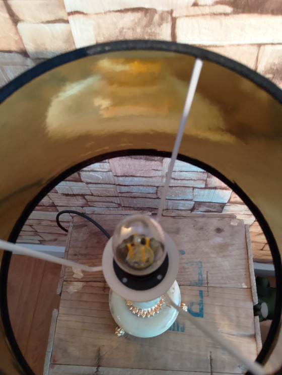 Image 1 of Prestigieuze vintage bronzen onyxlamp, volledig gerestaureerd.