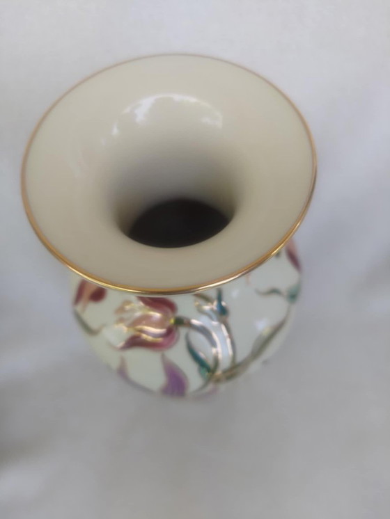 Image 1 of Vase à orchidées peint à la main Zsolnay