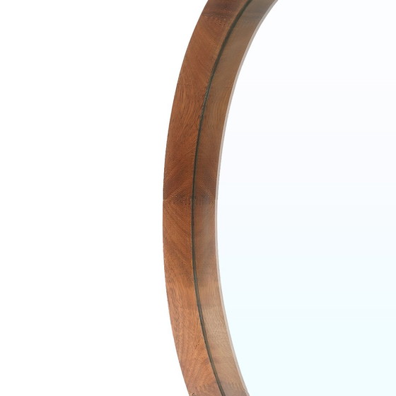 Image 1 of Round mirror with teak frame, 1960s