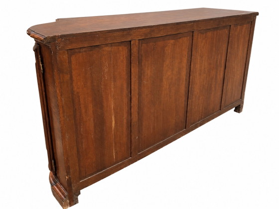Vintage French Provençal sideboard with 4 doors – High Boards, Wood (photo 11 of 13)