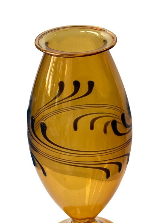 Image 1 of Thuringian glass art Amber vase from Lauscha