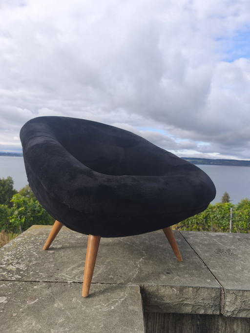 Zeldzame Oscar Niemeyer Fauteuil jaren 50 Braziliaans Design – Velvet, Wood