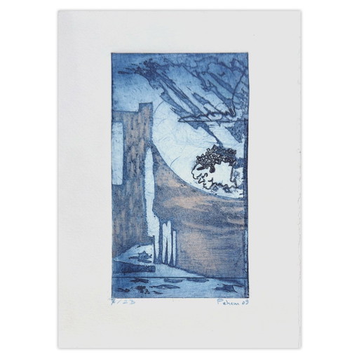 Monique PEHEM (BRETON-PROUTÉ) Gesigneerde ets Cauchemar 2009 – lithos zeefdrukken, Paper (photo 2 of 5)
