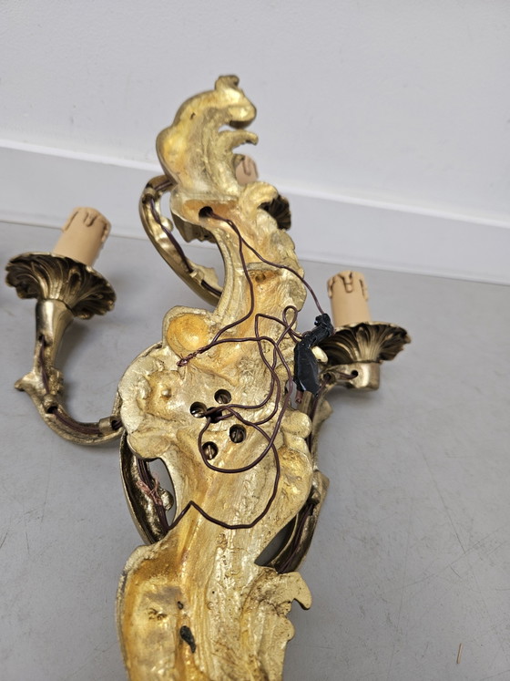 Coppia di esclusive lampade da parete in bronzo in stile Luigi XV, a 3 luci – Applique, Bronze (photo 13 of 14)