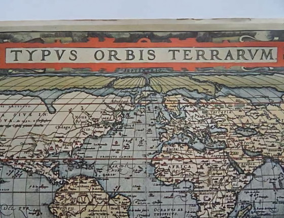 Image 1 of Handgekleurde koperplaat Nova Totius Terrarum Orbis Tabula Wereldkaart door Justus Danckerts, Amsterdam, eind 17e eeuw