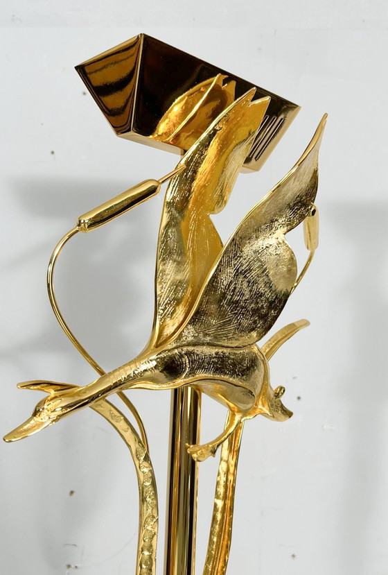 Image 1 of Hollywood Regency vloerlamp/vloerlamp met vogelfiguren van Lanciotto Galeotti, L'Originale, Italië, jaren 1980