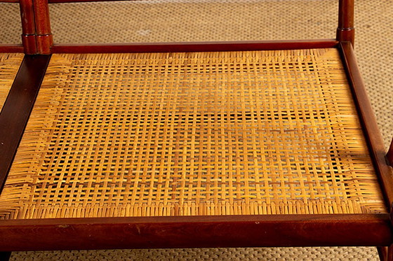 Image 1 of 2-seat Danish sofa in mahogany and cane, model PJ 149/2 OR "Colonial chair" by Ole Wanscher for Poul Jeppesen.