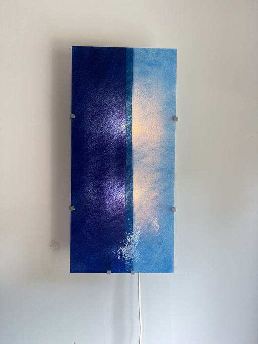 Vintage IKEA Gyllen Wandlampe – Design Julia Treutiger (1990er Jahre) – Blaues Glas – wandlampen, Metal