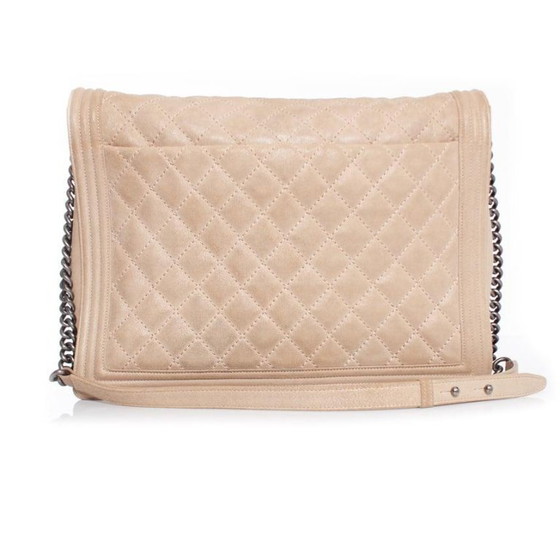 Image 1 of Chanel, borsa Boy grande in morbida pelle beige