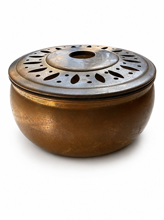 Image 1 of Vintage: 1920 French Calendar + Copper Teapot Warmer