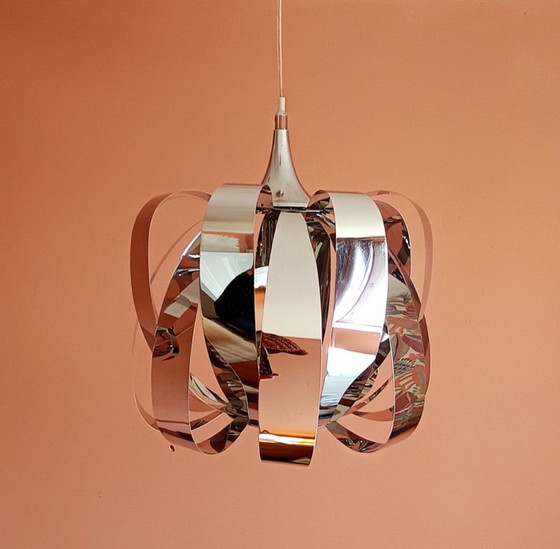 2x Pendelleuchten aus verchromtem Metall im Space-Age-Stil (photo 4 of 10)