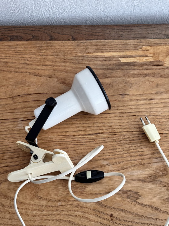 Image 1 of Vintage white clamp spotlight from the 1970s