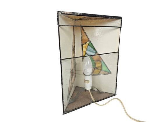 Image 1 of Tiffany table lamp - Sailboat - stained glass - 3rd quarter 20th century