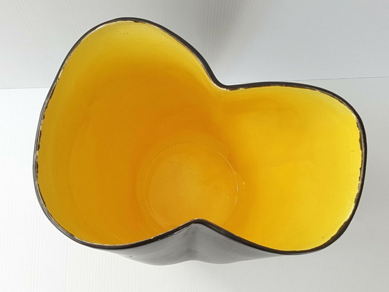 Image 1 of IMPORTANT TWO-TONE YELLOW & BLACK VASE REVERNAY 1950 VINTAGE ROCKABILLY 50S 50'S