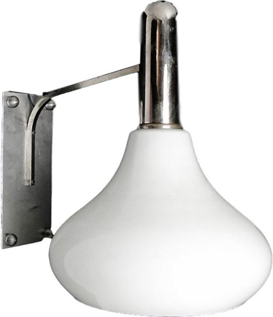 Art Deco Wall Lamp, Poland, 1970s – Wall lights, Glass, Metal (photo 5 of 8)