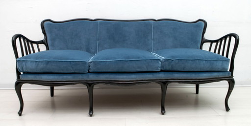 Paolo Buffa Mid-Century Modern Italian Velvet Sofa, 1950s