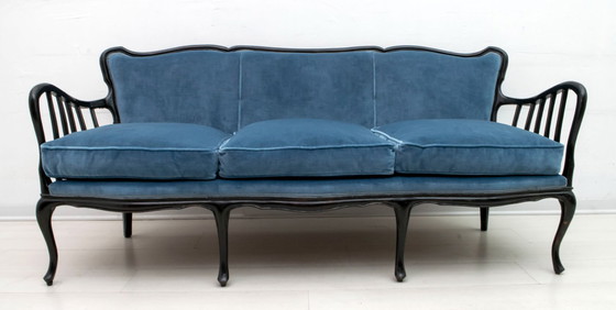 Image 1 of Sofá de terciopelo italiano Paolo Buffa Mid-Century Modern, años 50