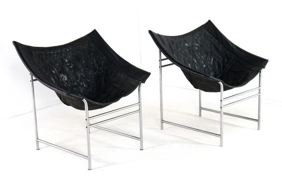 Image 1 of Set of 2 Gerard van den Berg Montis Swing armchairs chairs vintage