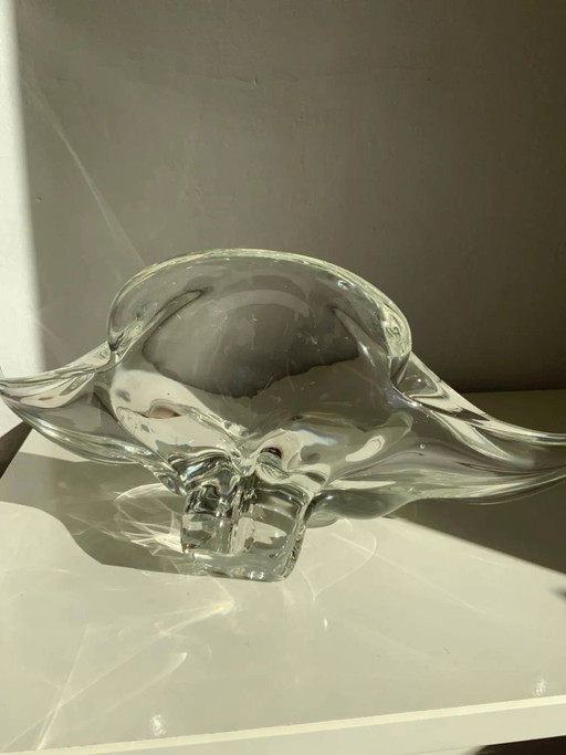 XXL-Skulpturschale aus Muranoglas – „Muschelelement“ – 2,3 kg – 1970er Jahre