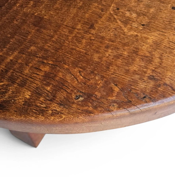 Brutalist oak coffee table / heavy weight 75 kg / 1960s – Coffee table books (photo 3 of 19)