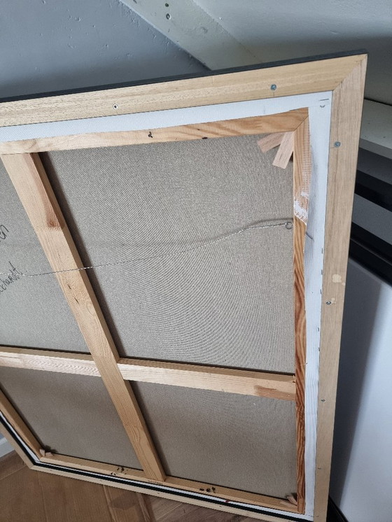 Image 1 of Frances Eckhardt - 100x120 cm, œuvre d'art sombre peinte à la main, peinture moderne abstraite contemporaine