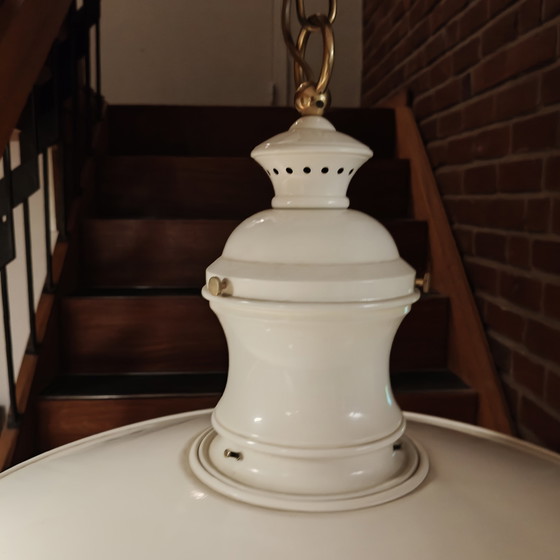 Image 1 of Large Vintage Industrial Pendant Lamp - Mid Century Statement Lighting 