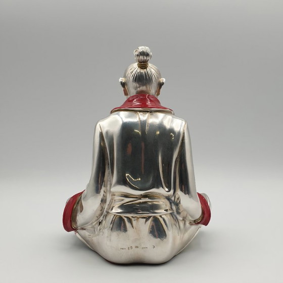 Image 1 of Vintage Arnaldo Giannelli 925 Zilveren Samurai Sculptuur (1984) – Italiaans Design