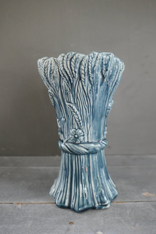 Art Nouveau Barbotine vase 832 decorated with ears of corn