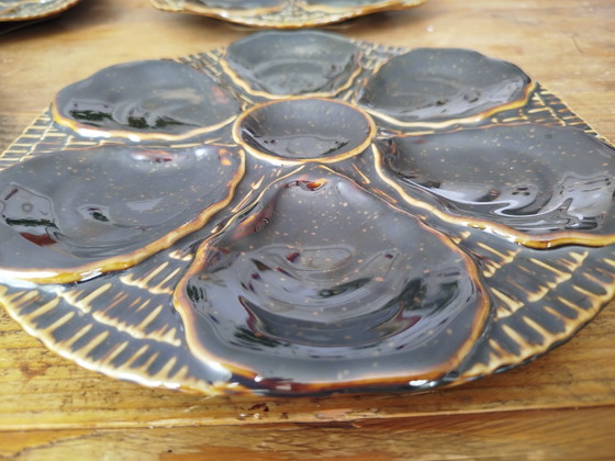 Image 1 of 4 piatti in ceramica per ostriche