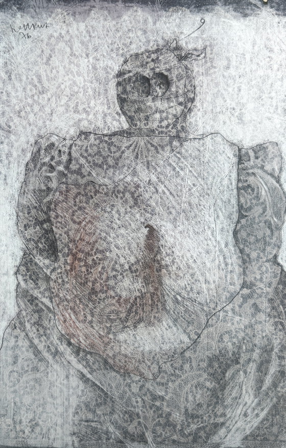 Image 1 of Robert Detheux "Erzwungene Stille" wunderschönes Gemälde von 1976