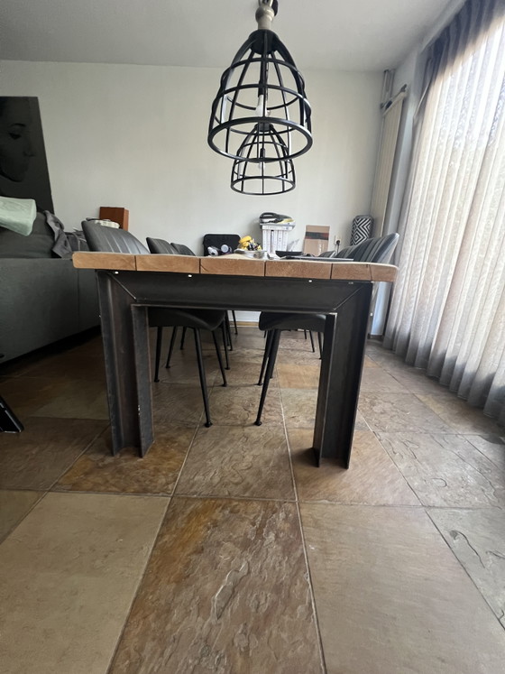 Industrial Look Dining Table with Metal Base Brand Jorg – Wood (photo 3 of 6)