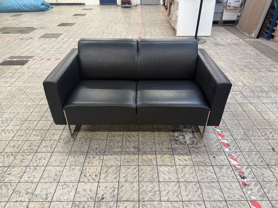 Artifort Mare Black Leather 2-Seater – 2 seaters, Metal, Modern (photo 6 of 7)