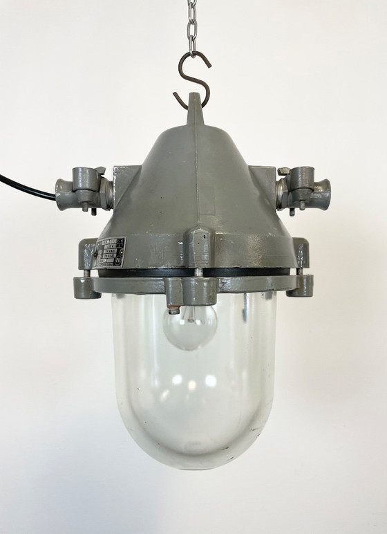 Image 1 of Lampada antideflagrante industriale in alluminio pressofuso grigio scuro, anni '60