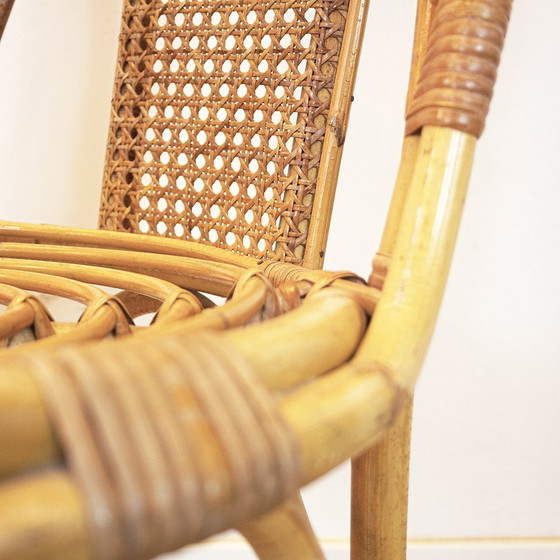 Image 1 of Vintage Wicker Bamboo Chair, Spain, 1970s