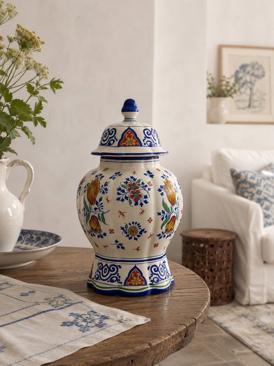 Image 1 of Boch Frères Keramis Covered Faience Jar – Art Deco Period – Belgium, 1930s