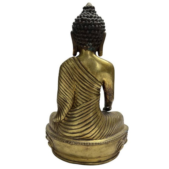 Juego de Altar Chino de Bronce con Buda de la Medicina y Torres Pagoda Gemelas - 3 Piezas (photo 6 of 11)