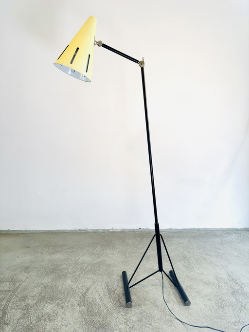 NO. 12 SUN SERIES (ZONNESERIE) FLOOR LAMP BY H. BUSQUET FOR HALA ZEIST, THE NETHERLANDS, 1950s