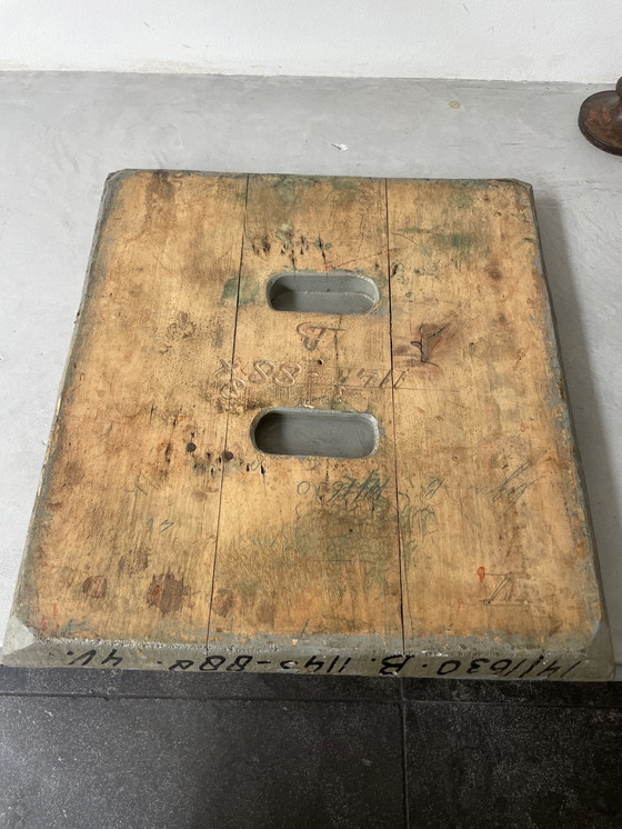 Image 1 of Großer Textilstempel | handgeschnitzter Druckstock | Industriekulturerbe | einzigartiges Wandobjekt