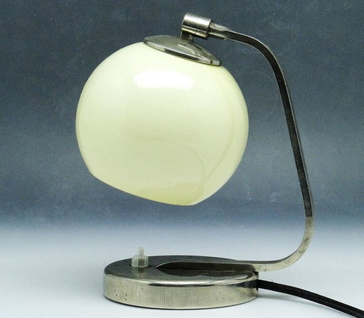 Mid-Century Glass and Metal Bedside Lamp, 1950s – tafellampen (photo 2 of 10)