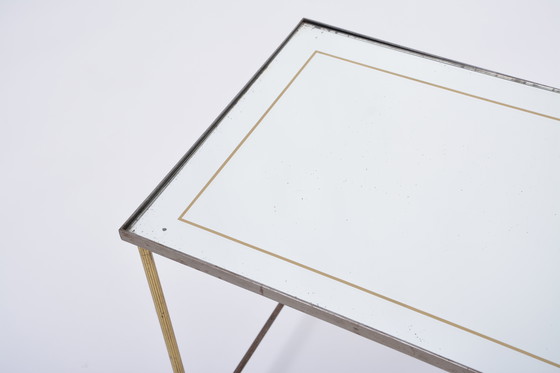 Image 1 of Hollywood Regency Brass and Glass Nesting Tables in the Style of Maison Jansen, Set of 3