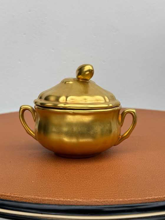 Old Charolles Faience Gold Box, Decorative Objects, Ceramic (photo 4 of 15)