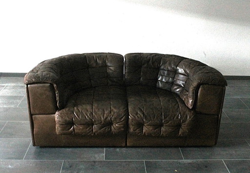 De Sede DS11 twoseater en cuir patchwork marron