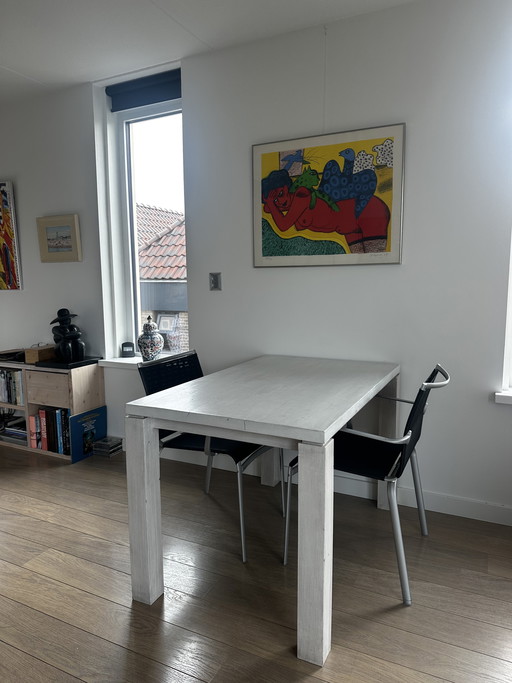 Massive Eichentafel. 120 x 75 x 75