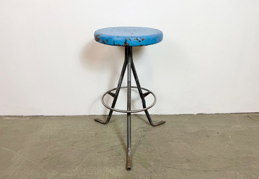 Grey Industrial Workshop Stool, 1960s