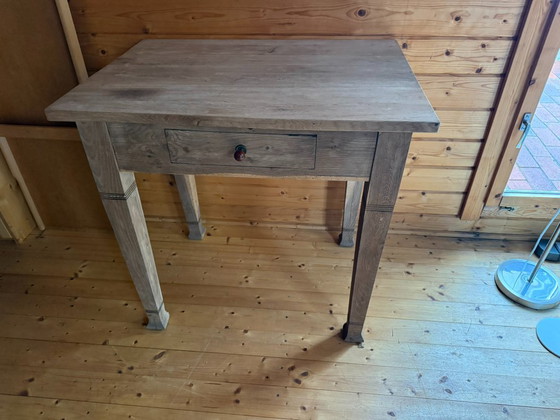 Tisch mit Schublade antik Eiche, Esstische, Holz, Braun (Foto 11 von 14)