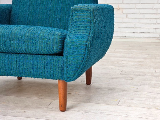 Image 1 of 1970, Deense fauteuil, originele meubelwol, teakhout.