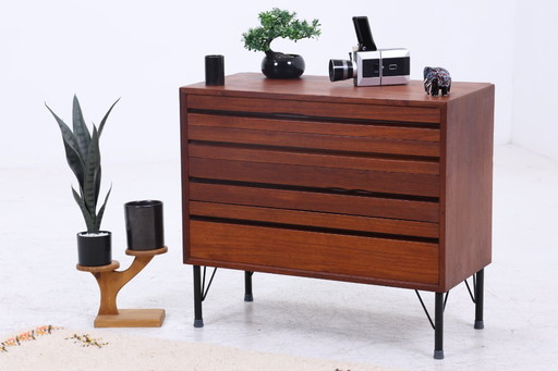 Vintage teak chest of drawers by Poul Cadovius | Mid - Century drawer cabinet wood storage 60s #08-27