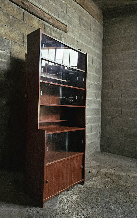 Image 1 of Dänisches Teakholz-Bücherregal, Vitrine und Regale, 1970er Jahre