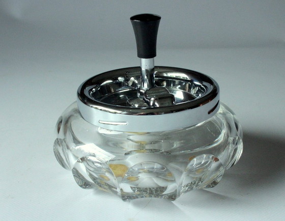 Image 1 of Originele Roulette asbak Erhard & Söhne - Kristalglas/metaal - Vintage