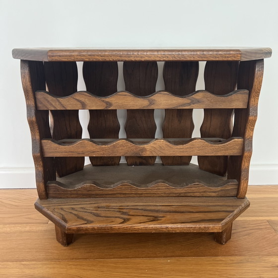 Vintage Brutalistisch Massief Eiken Wijnrek Jaren 60/70 – Wood (photo 2 of 8)